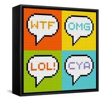 8-Bit Pixel 3-Letter Acronyms in Speech Bubbles-wongstock-Framed Stretched Canvas