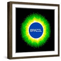 8-Bit Pixel-Art Brazil World Concept-wongstock-Framed Art Print