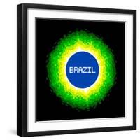 8-Bit Pixel-Art Brazil World Concept-wongstock-Framed Art Print