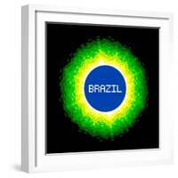 8-Bit Pixel-Art Brazil World Concept-wongstock-Framed Art Print