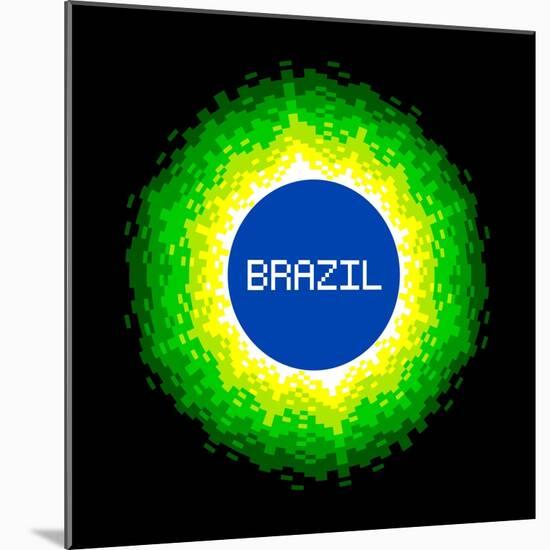 8-Bit Pixel-Art Brazil World Concept-wongstock-Mounted Art Print