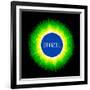 8-Bit Pixel-Art Brazil World Concept-wongstock-Framed Art Print