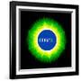 8-Bit Pixel-Art Brazil World Concept-wongstock-Framed Art Print