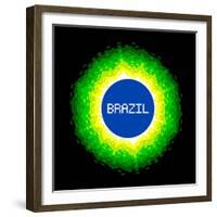 8-Bit Pixel-Art Brazil World Concept-wongstock-Framed Premium Giclee Print