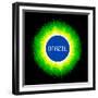 8-Bit Pixel-Art Brazil World Concept-wongstock-Framed Premium Giclee Print
