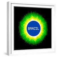 8-Bit Pixel-Art Brazil World Concept-wongstock-Framed Premium Giclee Print