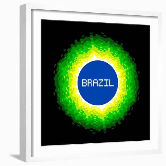 8-Bit Pixel-Art Brazil World Concept-wongstock-Framed Premium Giclee Print