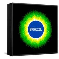 8-Bit Pixel-Art Brazil World Concept-wongstock-Framed Stretched Canvas