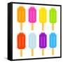 8-Bit Pixel-Art Ice Lollies of Different Colors and Fruity Flavors-wongstock-Framed Stretched Canvas