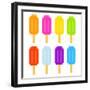 8-Bit Pixel-Art Ice Lollies of Different Colors and Fruity Flavors-wongstock-Framed Premium Giclee Print