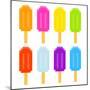 8-Bit Pixel-Art Ice Lollies of Different Colors and Fruity Flavors-wongstock-Mounted Premium Giclee Print