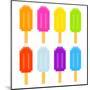 8-Bit Pixel-Art Ice Lollies of Different Colors and Fruity Flavors-wongstock-Mounted Art Print