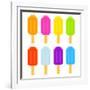 8-Bit Pixel-Art Ice Lollies of Different Colors and Fruity Flavors-wongstock-Framed Art Print
