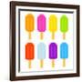 8-Bit Pixel-Art Ice Lollies of Different Colors and Fruity Flavors-wongstock-Framed Art Print