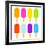 8-Bit Pixel-Art Ice Lollies of Different Colors and Fruity Flavors-wongstock-Framed Art Print