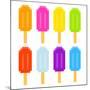 8-Bit Pixel-Art Ice Lollies of Different Colors and Fruity Flavors-wongstock-Mounted Art Print