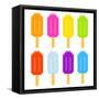 8-Bit Pixel-Art Ice Lollies of Different Colors and Fruity Flavors-wongstock-Framed Stretched Canvas