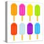 8-Bit Pixel-Art Ice Lollies of Different Colors and Fruity Flavors-wongstock-Stretched Canvas