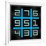 8-Bit Pixel Art Magic Square with Numbers 1-9-wongstock-Framed Art Print