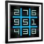 8-Bit Pixel Art Magic Square with Numbers 1-9-wongstock-Framed Art Print