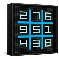 8-Bit Pixel Art Magic Square with Numbers 1-9-wongstock-Framed Stretched Canvas