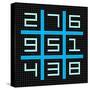 8-Bit Pixel Art Magic Square with Numbers 1-9-wongstock-Stretched Canvas