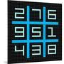 8-Bit Pixel Art Magic Square with Numbers 1-9-wongstock-Mounted Art Print