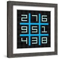 8-Bit Pixel Art Magic Square with Numbers 1-9-wongstock-Framed Art Print