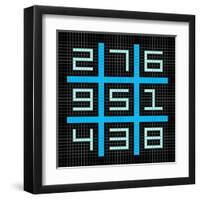 8-Bit Pixel Art Magic Square with Numbers 1-9-wongstock-Framed Art Print