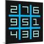 8-Bit Pixel Art Magic Square with Numbers 1-9-wongstock-Mounted Art Print