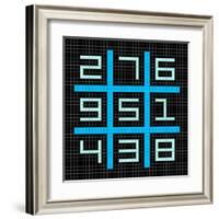 8-Bit Pixel Art Magic Square with Numbers 1-9-wongstock-Framed Art Print