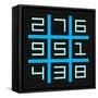 8-Bit Pixel Art Magic Square with Numbers 1-9-wongstock-Framed Stretched Canvas