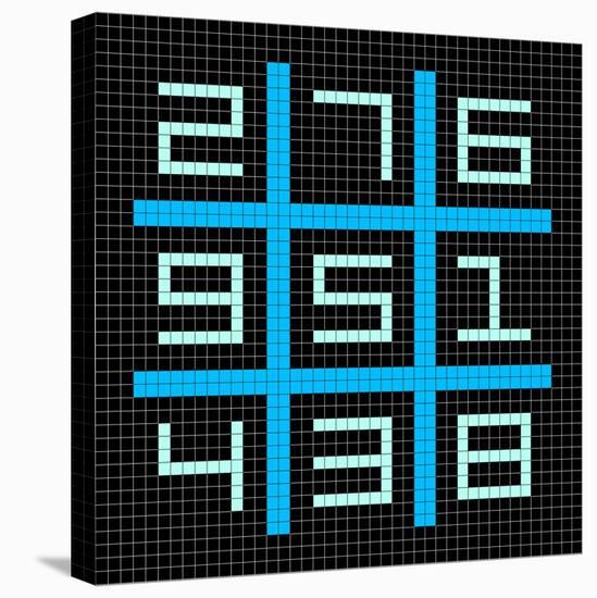 8-Bit Pixel Art Magic Square with Numbers 1-9-wongstock-Stretched Canvas