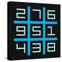 8-Bit Pixel Art Magic Square with Numbers 1-9-wongstock-Stretched Canvas