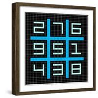 8-Bit Pixel Art Magic Square with Numbers 1-9-wongstock-Framed Art Print