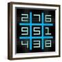 8-Bit Pixel Art Magic Square with Numbers 1-9-wongstock-Framed Art Print