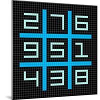 8-Bit Pixel Art Magic Square with Numbers 1-9-wongstock-Mounted Art Print