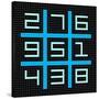 8-Bit Pixel Art Magic Square with Numbers 1-9-wongstock-Stretched Canvas