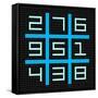 8-Bit Pixel Art Magic Square with Numbers 1-9-wongstock-Framed Stretched Canvas