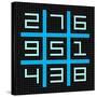 8-Bit Pixel Art Magic Square with Numbers 1-9-wongstock-Stretched Canvas