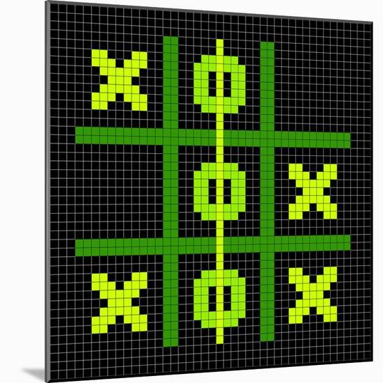 8-Bit Pixel Art Tic Tac Toe Game - Winning Position-wongstock-Mounted Art Print