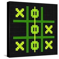 8-Bit Pixel Art Tic Tac Toe Game - Winning Position-wongstock-Stretched Canvas