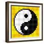 8-Bit Pixel-Art Yin Yang Symbol-wongstock-Framed Art Print