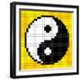 8-Bit Pixel-Art Yin Yang Symbol-wongstock-Framed Art Print