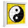 8-Bit Pixel-Art Yin Yang Symbol-wongstock-Framed Art Print