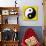 8-Bit Pixel-Art Yin Yang Symbol-wongstock-Art Print displayed on a wall