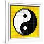 8-Bit Pixel-Art Yin Yang Symbol-wongstock-Framed Art Print