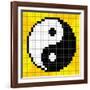 8-Bit Pixel-Art Yin Yang Symbol-wongstock-Framed Art Print