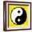 8-Bit Pixel-Art Yin Yang Symbol-wongstock-Framed Art Print