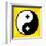 8-Bit Pixel-Art Yin Yang Symbol-wongstock-Framed Art Print